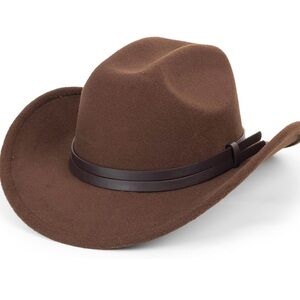 New! Women Western Cowboy Hat - Classic Rodeo Fedora Hat(Size:Large)